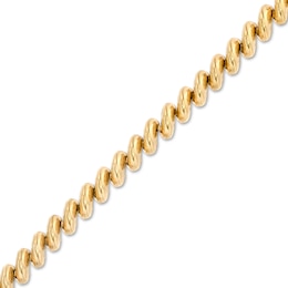 Italian Gold 8.0mm San Marco Chain Bracelet in Hollow 14K Gold – 7.25&quot;