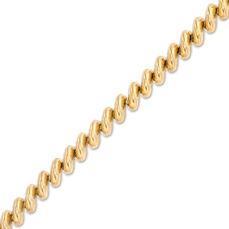 Main Image 1 of Italian Gold 8.0mm San Marco Chain Bracelet in Hollow 14K Gold – 7.25"