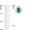 Thumbnail Image 4 of Pear-Shaped Lab-Created Emerald and White Lab-Created Sapphire Pendant, Ring and Stud Earrings Set in Sterling Silver