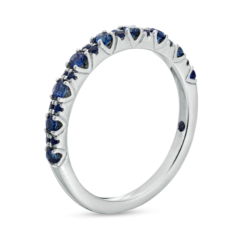 Main Image 3 of Vera Wang Love Collection Blue Sapphire Anniversary Band in 14K White Gold