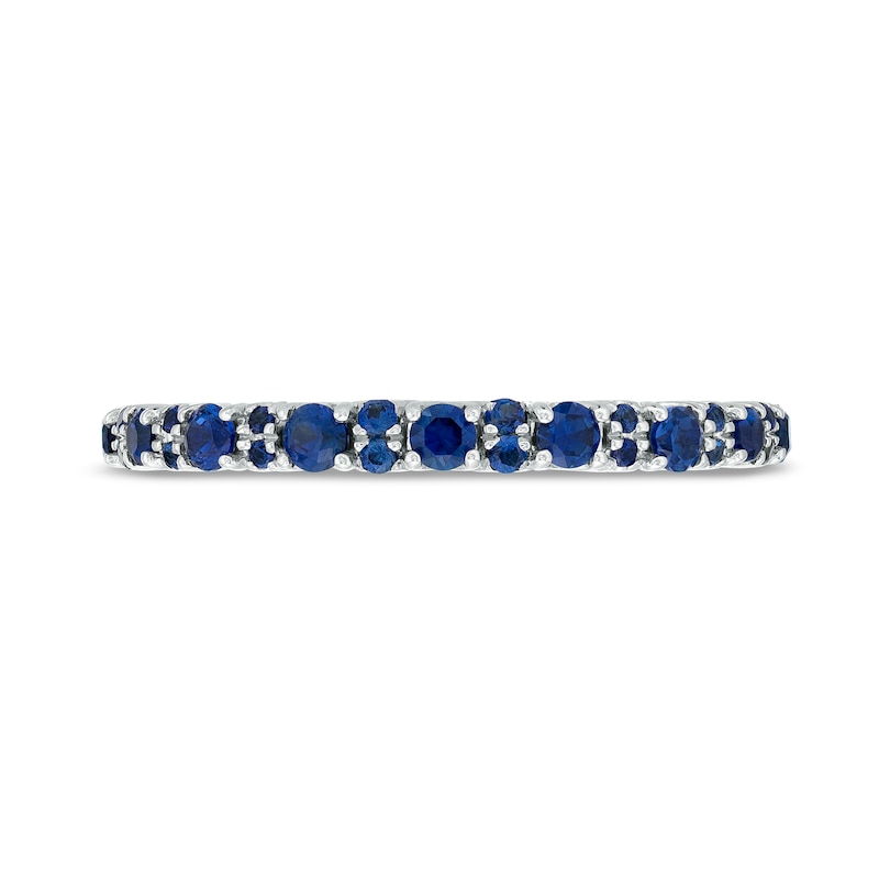 Main Image 4 of Vera Wang Love Collection Blue Sapphire Anniversary Band in 14K White Gold