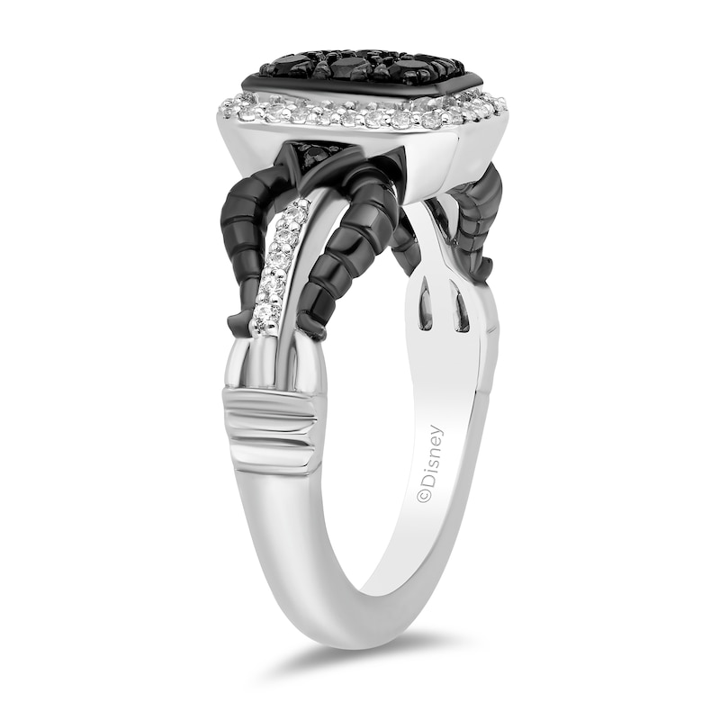Main Image 2 of Enchanted Disney Villains Maleficent 1/2 CT. T.W. Black and White Multi-Diamond Ring in Sterling Silver