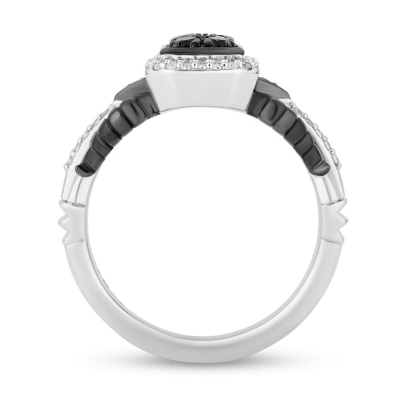 Main Image 3 of Enchanted Disney Villains Maleficent 1/2 CT. T.W. Black and White Multi-Diamond Ring in Sterling Silver