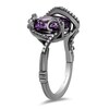 Thumbnail Image 2 of Enchanted Disney Villains Ursula Oval Amethyst and 1/10 CT. T.W. Diamond Ring in Sterling Silver with Black Rhodium