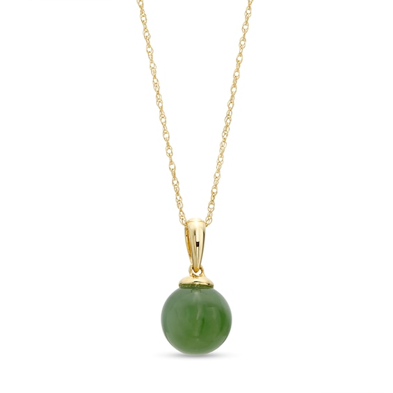 8.0mm Jade Ball Pendant in 14K Gold Zales Outlet