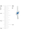 Thumbnail Image 3 of Marquise London Blue Sapphire and 1/4 CT. T.W. Diamond Hoop Earrings in 10K White Gold