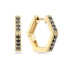 Thumbnail Image 0 of 1/3 CT. T.W. Black Diamond Hexagonal Huggie Hoop Earrings in 10K Gold