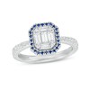 Thumbnail Image 1 of Vera Wang Love Collection 1/2 CT. T.W. Multi-Diamond and Blue Sapphire Frame Ring in 10K White Gold