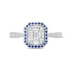Thumbnail Image 4 of Vera Wang Love Collection 1/2 CT. T.W. Multi-Diamond and Blue Sapphire Frame Ring in 10K White Gold