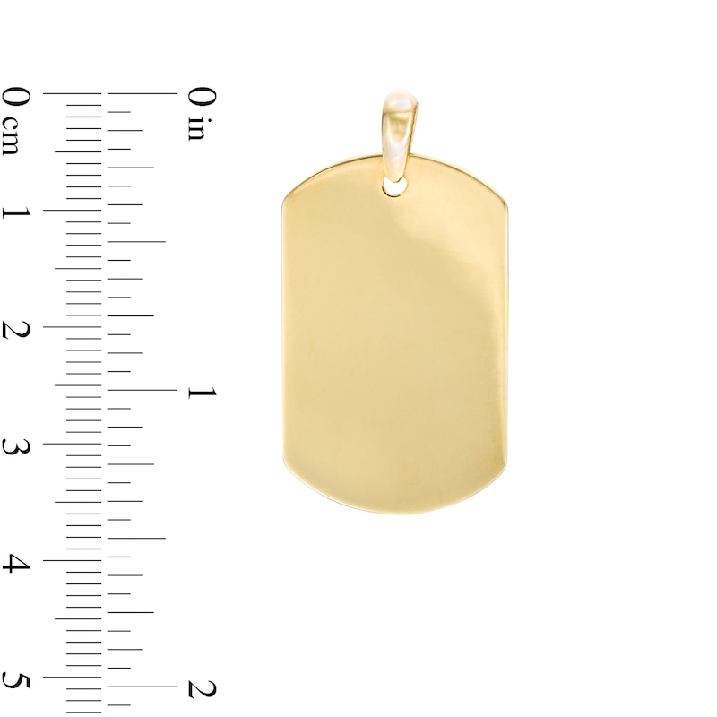Main Image 2 of Men's Large Dog Tag Necklace Charm in 10K Gold