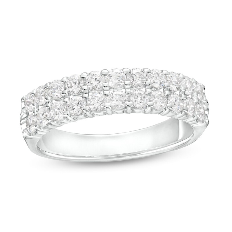 Main Image 1 of 1 CT. T.W. Lab-Grown Diamond Double Row Anniversary Band in 14K White Gold (F/VS2)