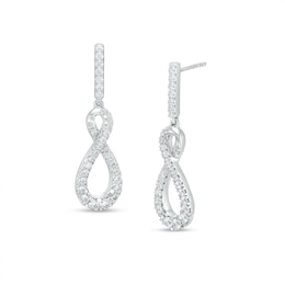 5/8 CT. T.W. Certified Lab-Grown Diamond Graduated Infinity Loop Drop Earrings in 14K White Gold (F/SI2)