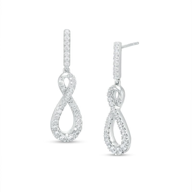 Main Image 1 of 5/8 CT. T.W. Certified Lab-Grown Diamond Graduated Infinity Loop Drop Earrings in 14K White Gold (F/SI2)