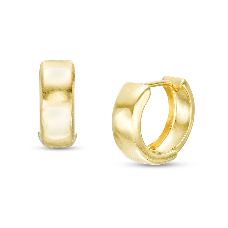 Main Image 1 of Men's 13.0mm Huggie Hoop Earrings in 10K Gold