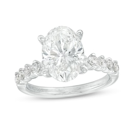 TRUE Lab-Created Diamonds by Vera Wang Love 3-1/2 CT. T.W. Oval-Shaped Engagement Ring in 14K White Gold (F/VS2)