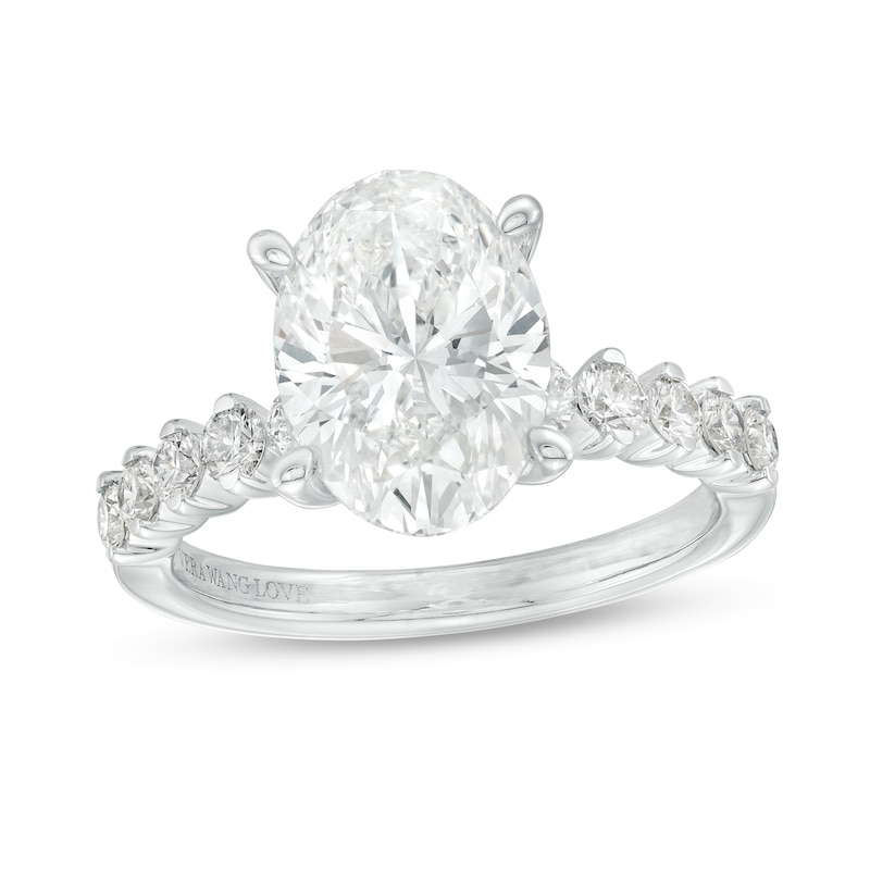 Main Image 1 of TRUE Lab-Grown Diamonds by Vera Wang Love 3-1/2 CT. T.W. Oval-Shaped Engagement Ring in 14K White Gold (F/VS2)