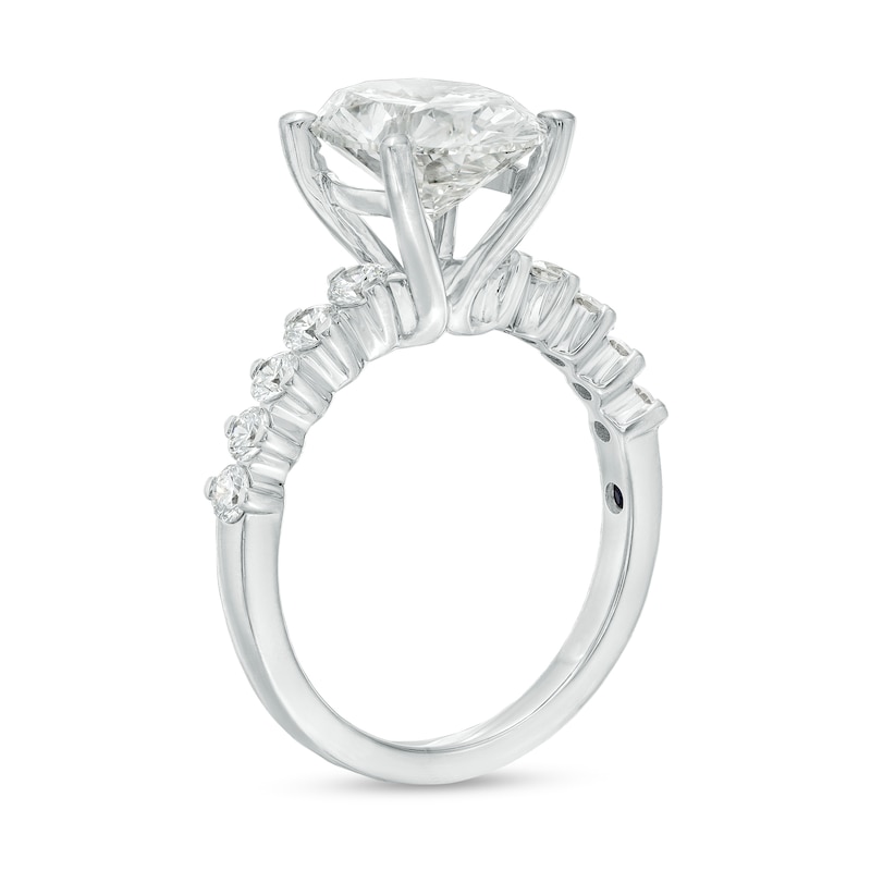 Main Image 3 of TRUE Lab-Grown Diamonds by Vera Wang Love 3-1/2 CT. T.W. Oval-Shaped Engagement Ring in 14K White Gold (F/VS2)