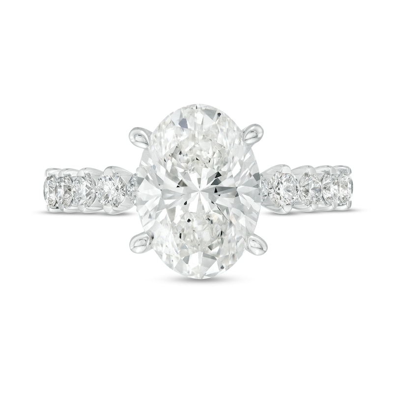 Main Image 4 of TRUE Lab-Grown Diamonds by Vera Wang Love 3-1/2 CT. T.W. Oval-Shaped Engagement Ring in 14K White Gold (F/VS2)