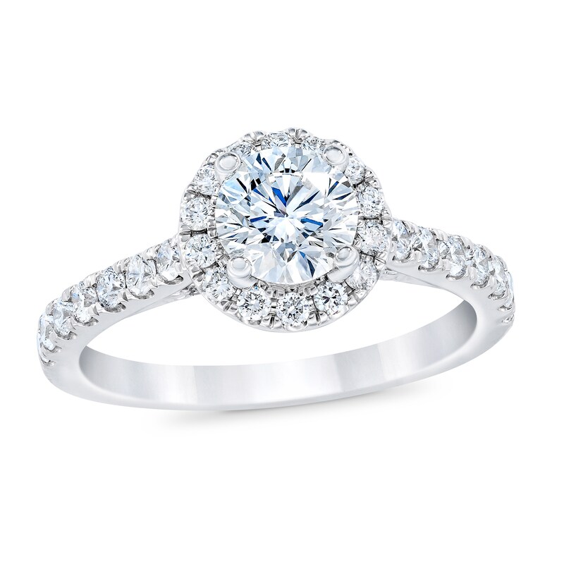Main Image 1 of Royal Asscher® 1-1/4 CT. T.W. Diamond Frame Engagement Ring in 14K White Gold