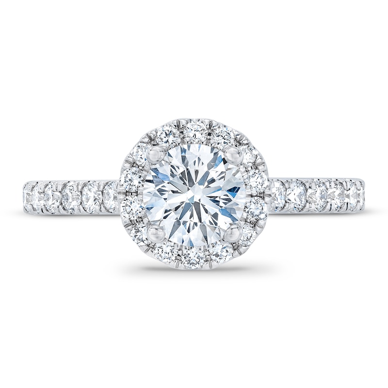Main Image 3 of Royal Asscher® 1-1/4 CT. T.W. Diamond Frame Engagement Ring in 14K White Gold