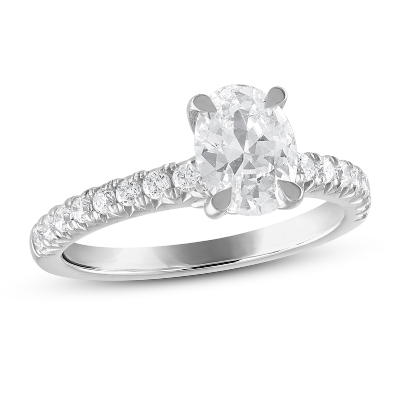 Royal Asscher® 1-1/3 CT. T.W. Oval Diamond Engagement Ring in 14K White Gold