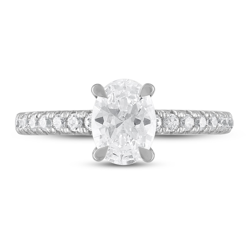 Royal Asscher® 1-1/3 CT. T.W. Oval Diamond Engagement Ring in 14K White Gold