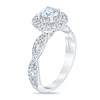 Thumbnail Image 2 of Royal Asscher® 1 CT. T.W. Diamond Double Frame Twist Shank Engagement Ring in 14K White Gold
