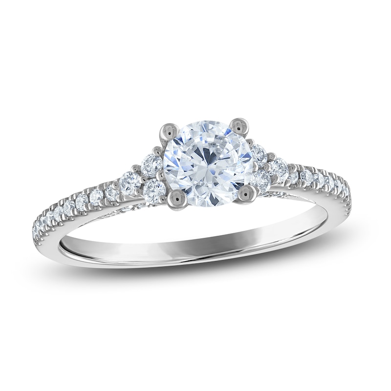 Main Image 1 of Royal Asscher® 1 CT. T.W. Diamond Tri-Sides Engagement Ring in 14K White Gold