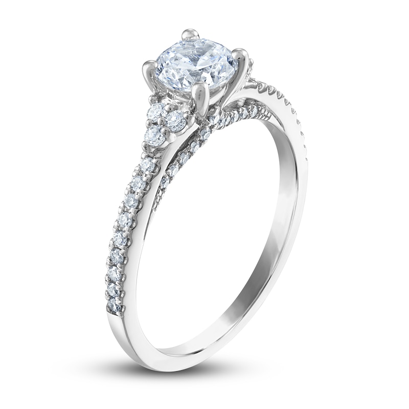 Main Image 2 of Royal Asscher® 1 CT. T.W. Diamond Tri-Sides Engagement Ring in 14K White Gold