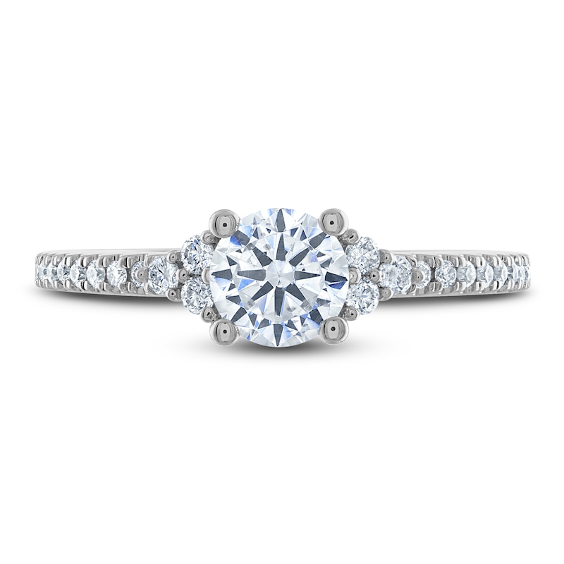 Main Image 3 of Royal Asscher® 1 CT. T.W. Diamond Tri-Sides Engagement Ring in 14K White Gold