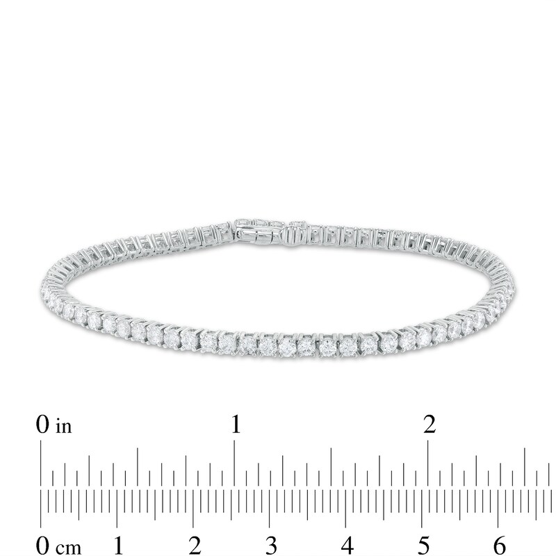 Main Image 3 of 4 CT. T.W. Certified Lab-Grown Diamond Tennis Bracelet in 14K White Gold (F/SI2) – 7.25"