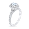 Thumbnail Image 2 of Royal Asscher® 1 CT. T.W. Oval Diamond Double Frame Engagement Ring in 14K White Gold