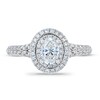Thumbnail Image 3 of Royal Asscher® 1 CT. T.W. Oval Diamond Double Frame Engagement Ring in 14K White Gold