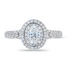 Thumbnail Image 2 of Royal Asscher® 1 CT. T.W. Oval Diamond Double Frame Engagement Ring in 14K White Gold