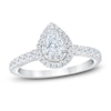 Thumbnail Image 1 of Royal Asscher® 1 CT. T.W. Pear-Shaped Diamond Frame Engagement Ring in 14K White Gold