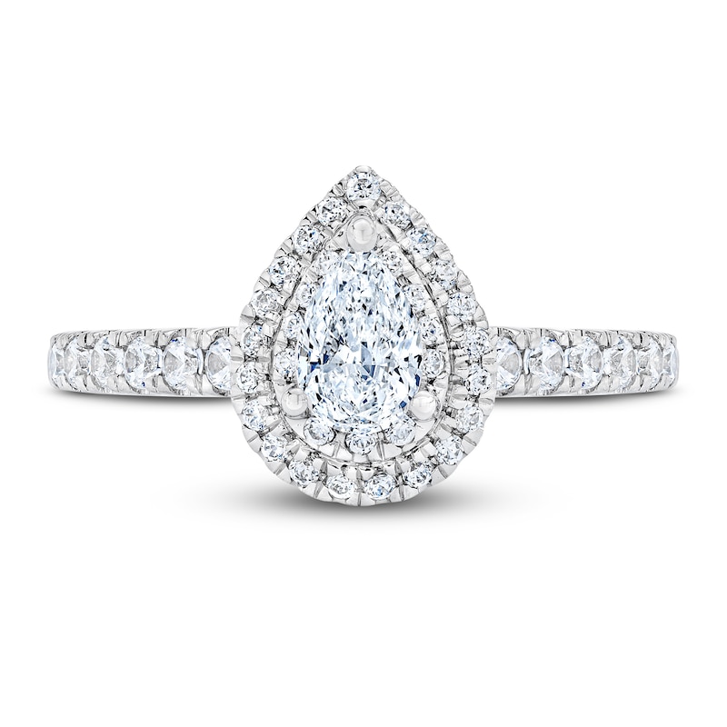 Wereldvenster Waarneembaar metalen Royal Asscher® 1 CT. T.W. Pear-Shaped Diamond Frame Engagement Ring in 14K  White Gold | Zales Outlet