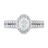 Thumbnail Image 1 of Royal Asscher® 1-1/5 CT. T.W. Oval Diamond Frame Engagement Ring in 14K White Gold