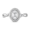 Thumbnail Image 2 of Royal Asscher® 3/4 CT. T.W. Diamond Double Frame Twist Shank Engagement Ring in 14K White Gold