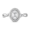 Thumbnail Image 3 of Royal Asscher® 3/4 CT. T.W. Diamond Double Frame Twist Shank Engagement Ring in 14K White Gold