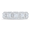 Thumbnail Image 3 of Royal Asscher® 1-1/2 CT. T.W. Diamond Frame Five Stone Anniversary Band in 14K White Gold