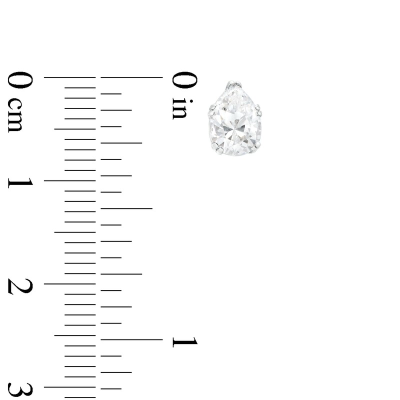 Main Image 2 of 1 CT. T.W. Certified Pear-Shaped Lab-Grown Diamond Solitaire Stud Earrings in 14K White Gold (F/SI2)