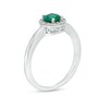 Thumbnail Image 3 of Lab-Created Emerald and White Lab-Created Sapphire Frame Pendant, Ring and Stud Earrings Set in Sterling Silver