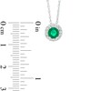 Thumbnail Image 5 of Lab-Created Emerald and White Lab-Created Sapphire Frame Pendant, Ring and Stud Earrings Set in Sterling Silver