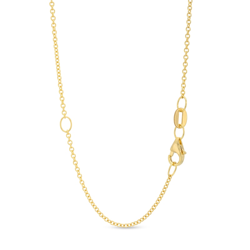 Main Image 3 of EFFY™ Collection Oval Opal and 1/20 CT. T.W. Diamond Frame Pendant in 14K Gold