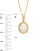 Thumbnail Image 4 of EFFY™ Collection Oval Opal and 1/20 CT. T.W. Diamond Frame Pendant in 14K Gold
