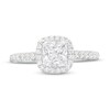 Thumbnail Image 4 of 1-1/3 CT. T.W. Certified Princess-Cut Lab-Grown Diamond Cushion-Shaped Frame Engagement Ring in 14K White Gold (F/VS2)