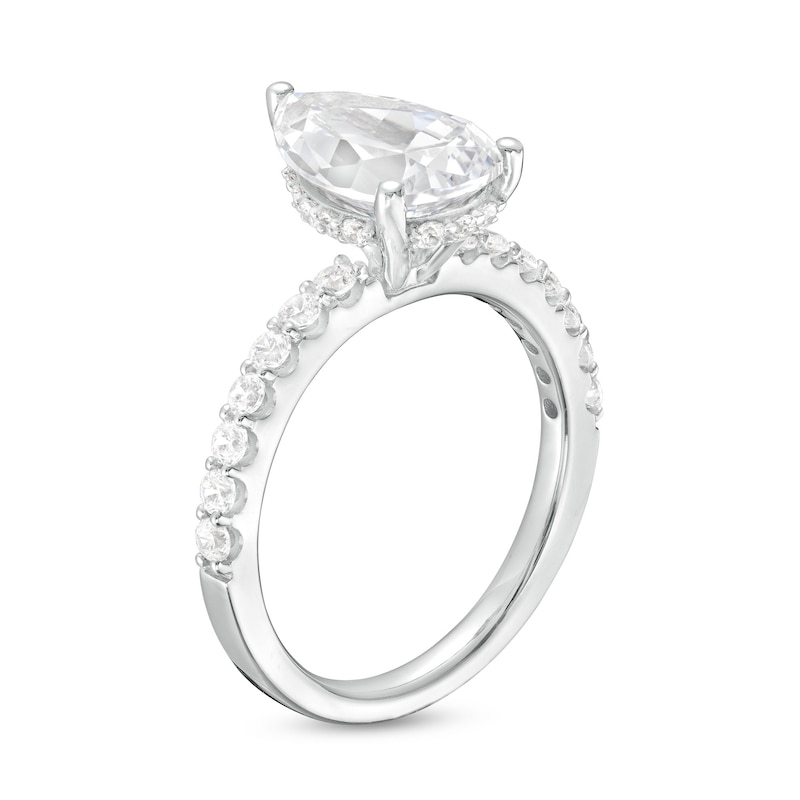 Main Image 3 of 3-1/2 CT. T.W. Certified Pear-Shaped Lab-Grown Diamond Engagement Ring in 14K White Gold (F/VS2)