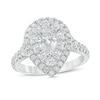 Thumbnail Image 1 of 1-3/4 CT. T.W. Certified Pear-Shaped Diamond Double Frame Engagement Ring in 14K White Gold (I/SI2)