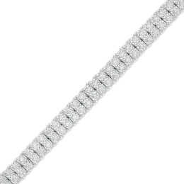 Men's 2-1/4 CT. T.W. Diamond Double Row Tennis Bracelet in 10K White Gold - 8.5"