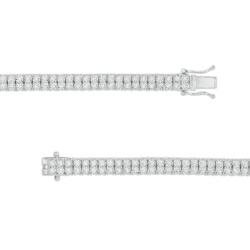 Main Image 2 of Men's 2-1/4 CT. T.W. Diamond Double Row Tennis Bracelet in 10K White Gold - 8.5"